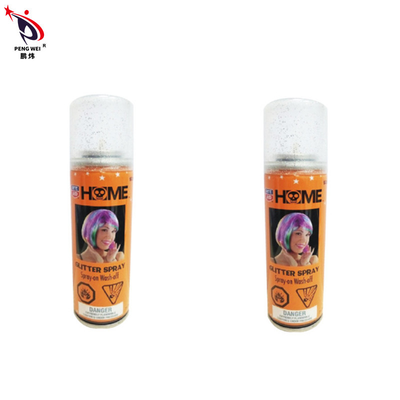চুলের জন্য 85g ননটক্সিক গ্লিটার স্প্রে পেইন্ট, মাল্টিকালার গ্লিটার হেয়ার স্প্রে হ্যালোইন