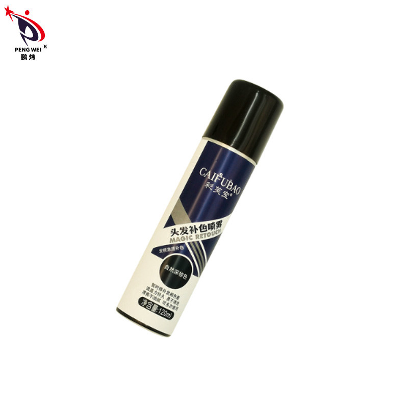 120ml টনিক মেরামত রুট হেয়ার কালার স্প্রে প্রকৃতি গাঢ় বাদামী স্প্রে 50*150mm