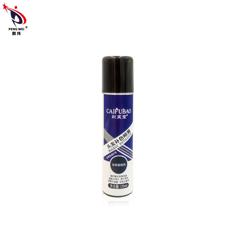 120ml টনিক মেরামত রুট হেয়ার কালার স্প্রে প্রকৃতি গাঢ় বাদামী স্প্রে 50*150mm