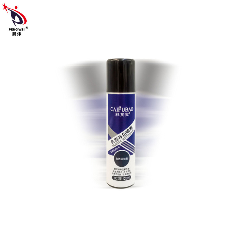 120ml টনিক মেরামত রুট হেয়ার কালার স্প্রে প্রকৃতি গাঢ় বাদামী স্প্রে 50*150mm