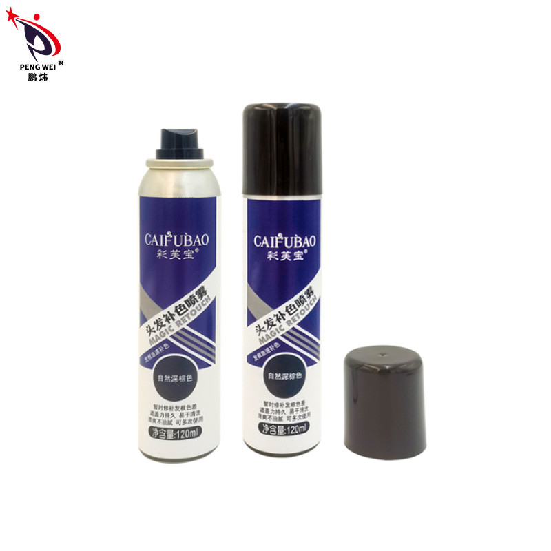 120ml টনিক মেরামত রুট হেয়ার কালার স্প্রে প্রকৃতি গাঢ় বাদামী স্প্রে 50*150mm
