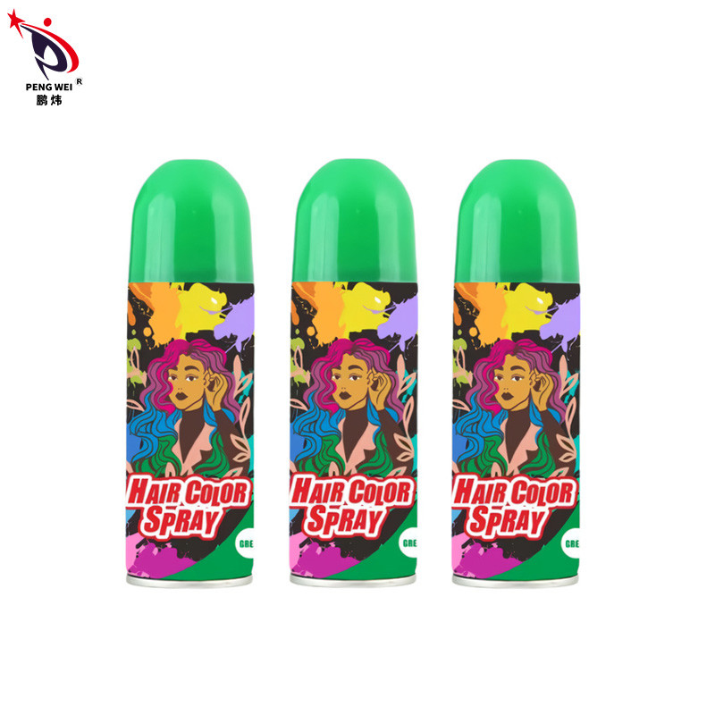 OEM চুলের রঙ স্প্রে 250ml টিনপ্লেট ক্যান টক্সিন মুক্ত তাত্ক্ষণিক অস্থায়ী সবুজ