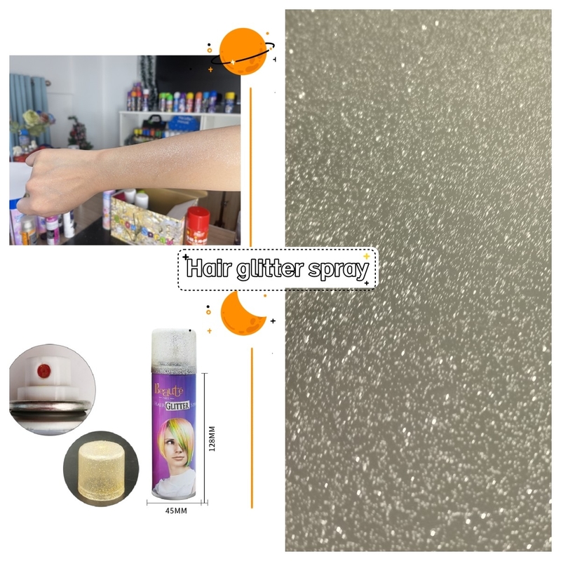 200ml হার্মলেস হেয়ার গ্লিটার স্প্রে গোল্ড কালার ননটক্সিক টেকসই