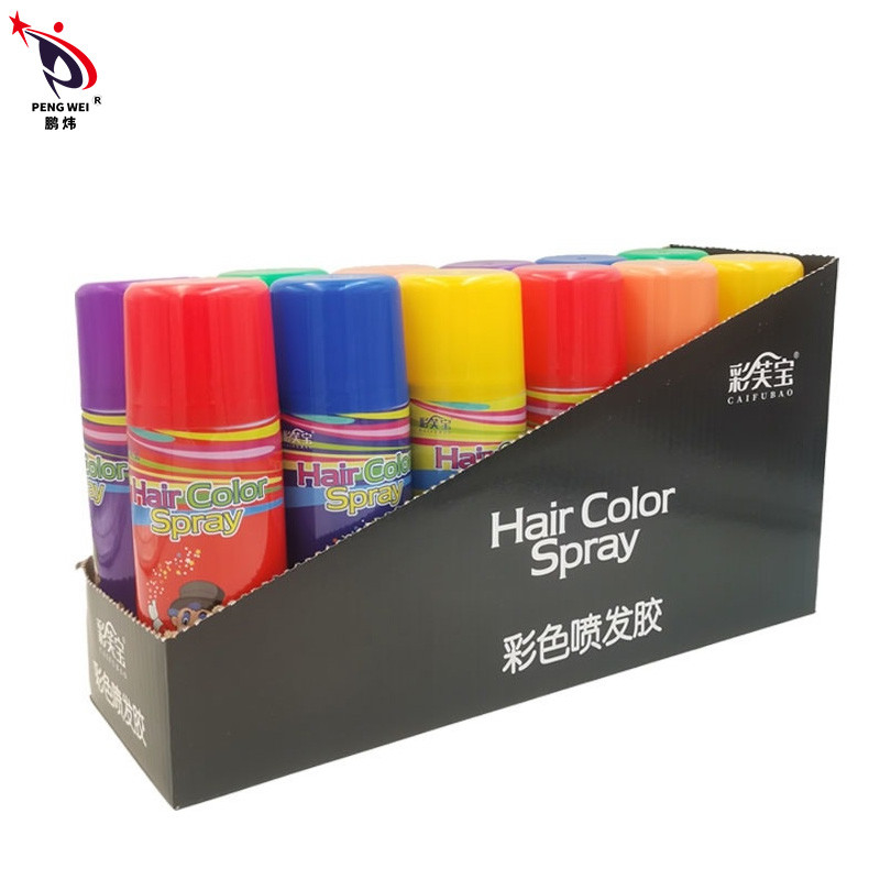 250ml ডিসপোজেবল টেম্পোরারি হেয়ার কালার স্প্রে হেয়ার স্টাইলিং স্প্রে ইউনিসেক্স পার্টি ডেকোর